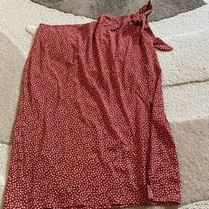 Red floral skirt